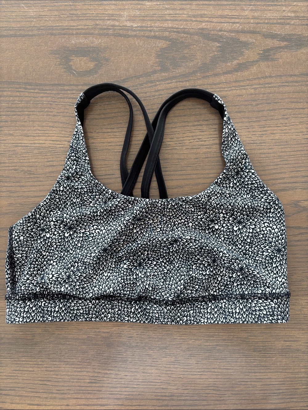 Black & White Lululemon Floral Sports Bra - Women Intimates